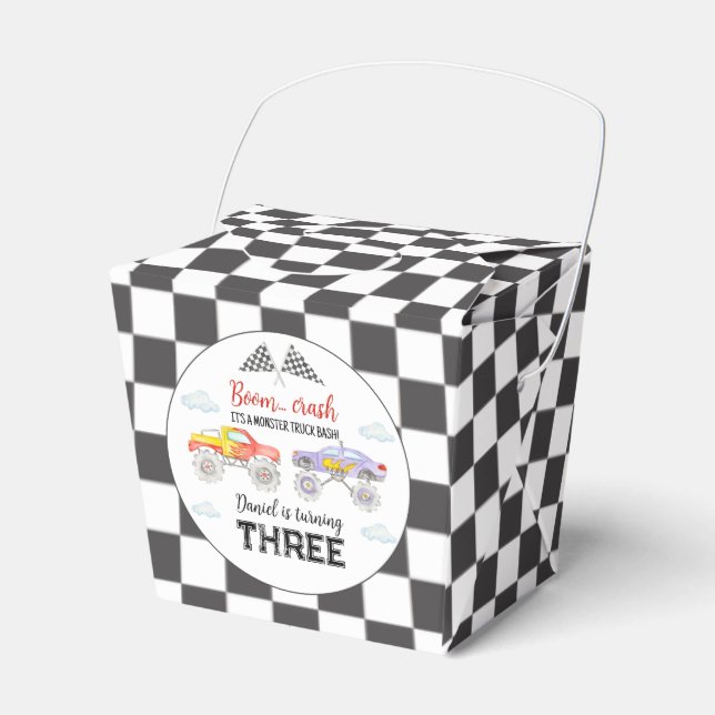 Monster Truck Birthday Favor Box (Front Side)