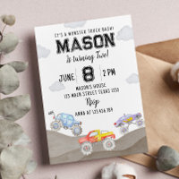 Monster Truck Birthday Invitation Racing Car