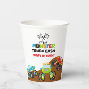 Monster Truck birthday Paper Cups