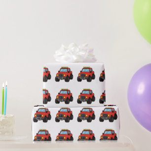 Monster Truck Birthday Party Kids Wrapping Paper