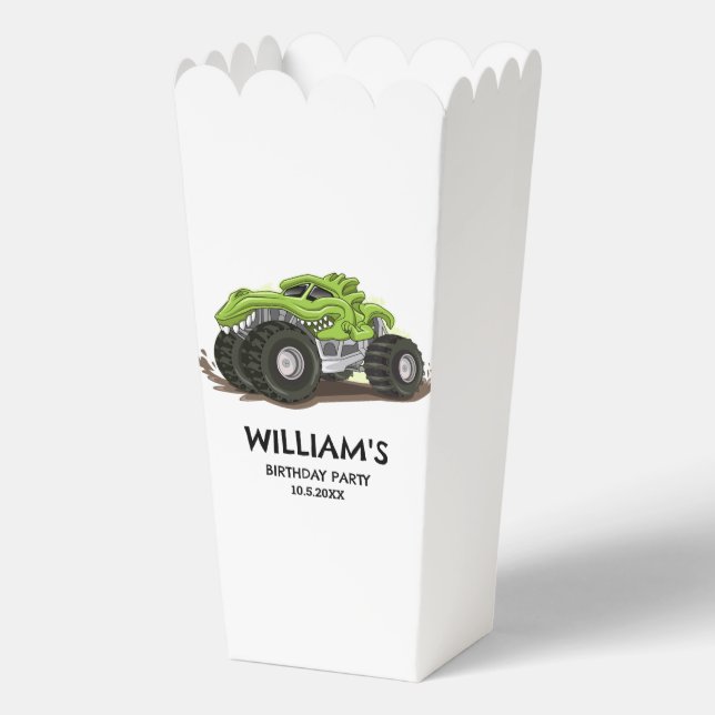 Monster Truck Birthday Party Minimal Boys Birthday Favor Box (Front)