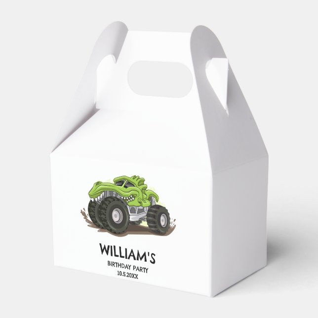 Monster Truck Birthday Party Minimal Boys Birthday Favor Box (Front Side)