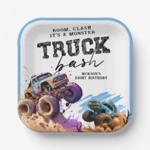 Monster Truck Birthday Party Paper Plate