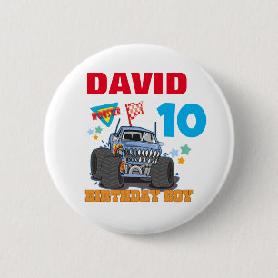 Monster Truck Birthday Pary Group Matching 2 Inch Round Button