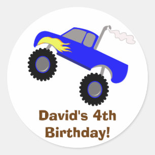 Monster Truck Birthday Personalized Sticker