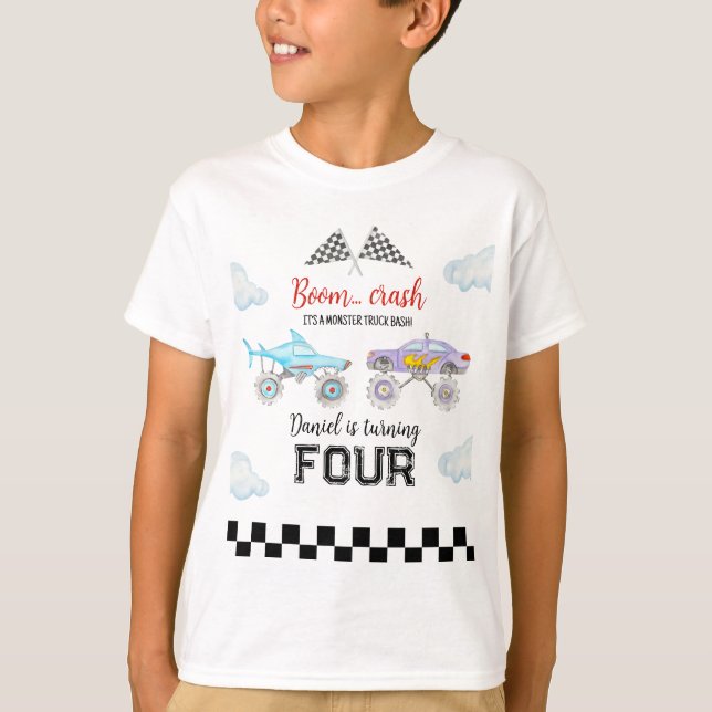 Monster Truck Birthday T-Shirt (Front)
