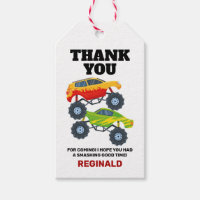 Monster Truck Birthday Thank You Favour