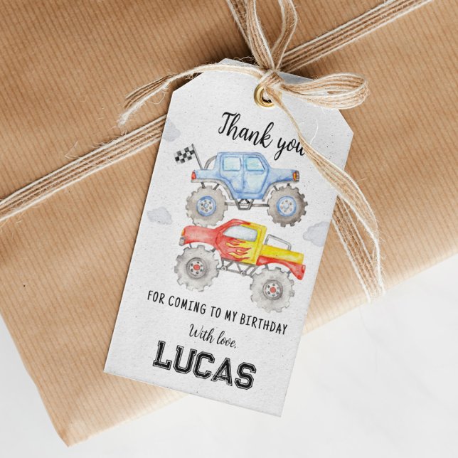 Monster Truck Birthday Thank You Tag (Creator Uploaded)