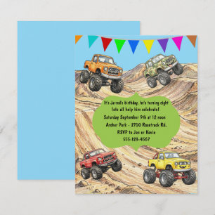 Monster Truck Birthdday Party Digital Download Invitation