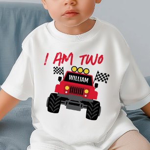 Monster Truck Boy 2nd Birthday Personalized Baby T-Shirt