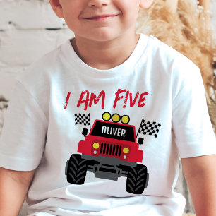 Monster Truck Boy 5th Birthday Personalized Baby T-Shirt