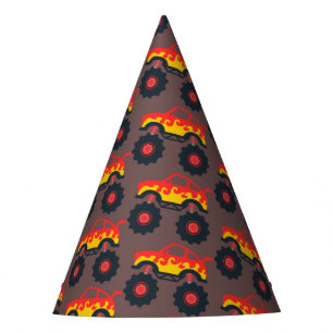 Monster Truck Boy Birthday Party Hat