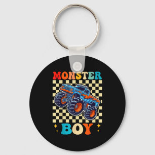 Monster Truck Boy Family Matching Monster Trucks B Keychain