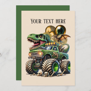 monster truck boys Birthday party customizable Invitation