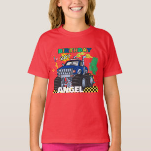 Monster Truck Boys Custom Birthday Party T-Shirt