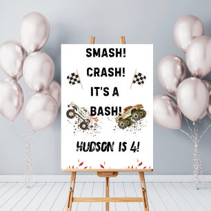 Monster Truck Boys Customizable Birthday Party Poster