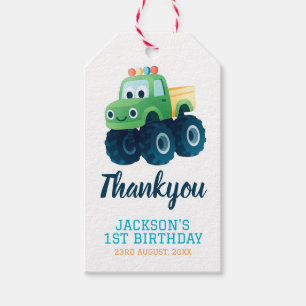 Monster Truck Boys Cute Birthday  Gift Tags