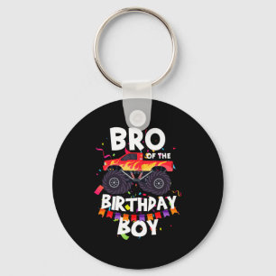 Monster Truck Bro Of The Birthday Boy Funny Boys K Keychain
