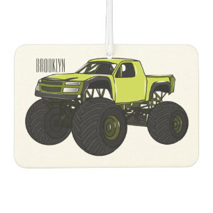Monster truck cartoon illustration air freshener