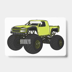 Monster truck cartoon illustration badge