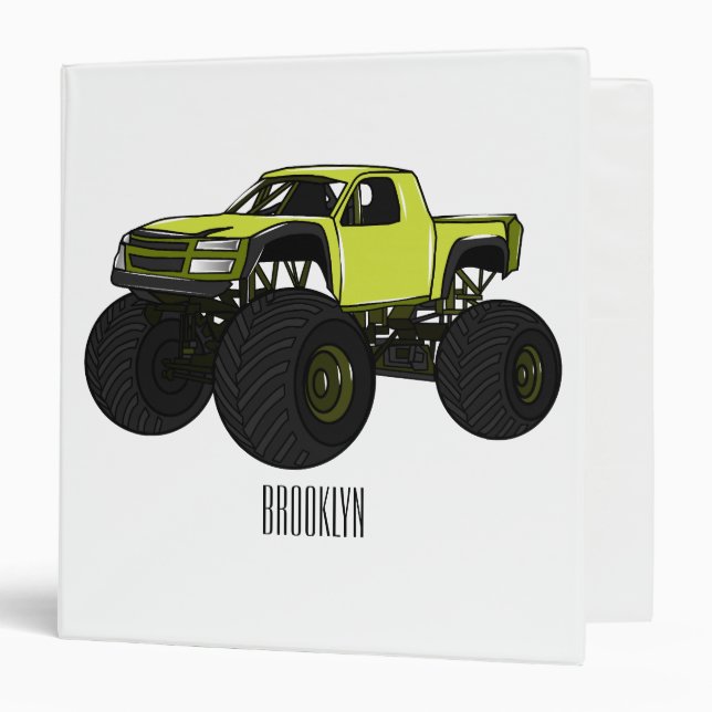 Monster truck cartoon illustration binder (Front/Inside)