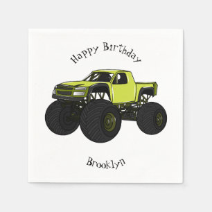 Monster truck cartoon illustration napkin
