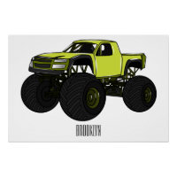 Monster truck cartoon illustration