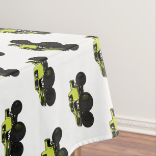 Monster truck cartoon illustration tablecloth