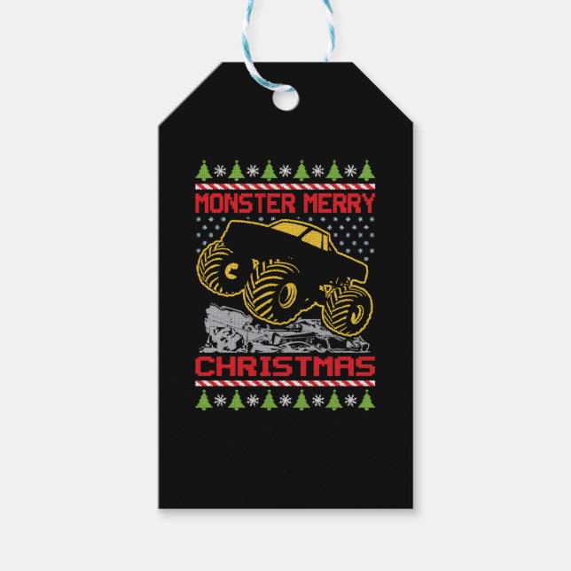 Monster Truck Christmas  Gift Tags (Front)