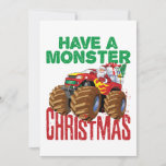 Monster Truck Christmas Santa Claus Boys Toddlers Holiday Card<br><div class="desc">Cute monster truck Christmas design featuring Santa Claus delivering presents on a monster truck.</div>