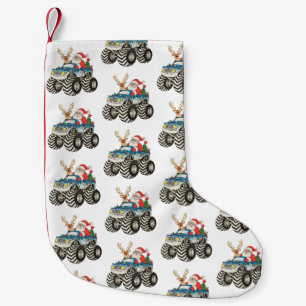 Monster Truck Christmas Santa Reindeer Festive Small Christmas Stocking