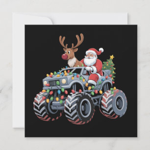 Monster Truck Christmas Santa Reindeer Holiday