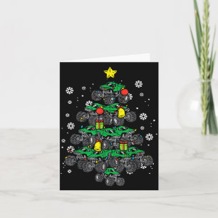 Monster Truck Christmas Tree Xmas Boys Toddler Kid Card