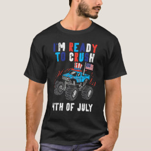 Monster Truck Crush 4th Of July Toddler Fourth Boy T-Shirt