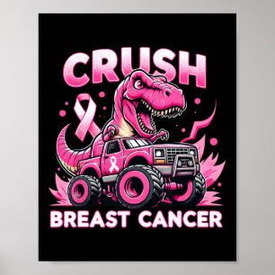 Monster Truck Crush Breast Cancer Support Squad Wa Poster