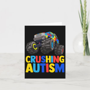 Monster Truck Crushing Austim Autism Awareness  Card