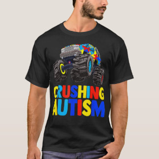Monster Truck Crushing Austim Shirt Autism Awarene