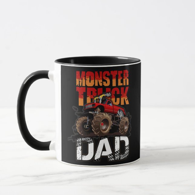 Monster Truck Dad Retro Vintage Monster Father's Mug (Left)
