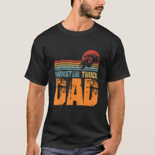 Monster Truck Dad Vintage Sunset Retro Horizon Lin T-Shirt