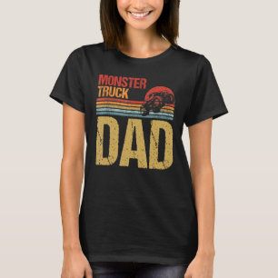 Monster Truck Dad Vintage Sunset Retro Horizon Lin T-Shirt