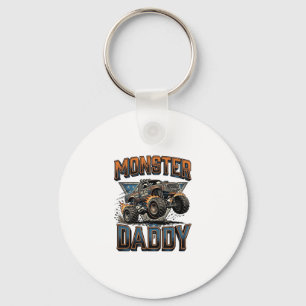 Monster Truck Daddy Vintage Engraving Shirt Design Keychain