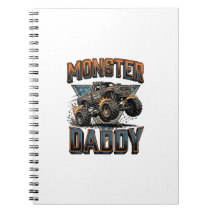 Monster Truck Daddy Vintage Engraving Shirt Design Notebook