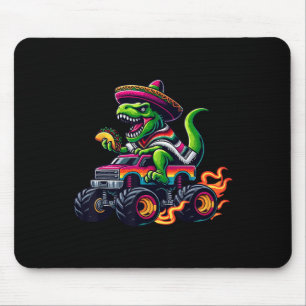 Monster Truck Dinosaur Taco Sombrero Kids Boys Cin Mouse Pad