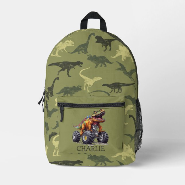 Monster Truck Dinosaur thème Sac à dos imprimé (Recto)