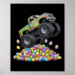 Monster Truck Easter Teens Boys Kids Easter Bunny Poster