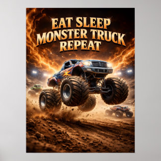 Monster Truck Fire Smash Poster