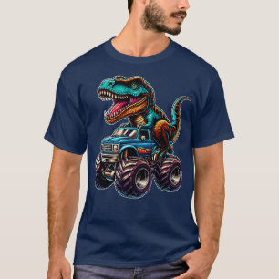 Monster Truck Funny Design Riding T Rex Lover Anim T-Shirt