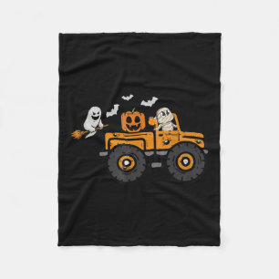 Monster Truck Ghost Pumpkin Halloween Costume Boy Fleece Blanket