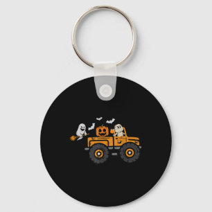 Monster Truck Ghost Pumpkin Halloween Costume Boy Keychain