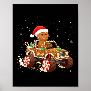 Monster Truck Gingerbread Cookie Baking Christmas  Poster